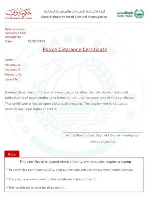 迪拜无犯罪样本